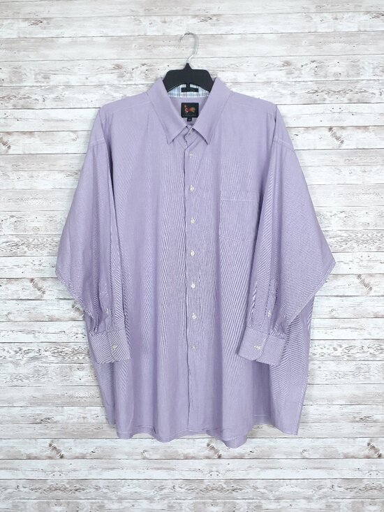 A Forsyth Company Other - A Forsyth Company Mens Dress Shirt 4X Long Sleeve Purple Pinstripe 788A